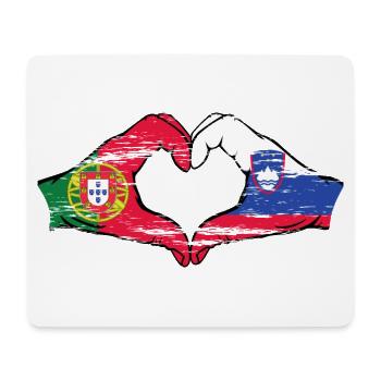 Portugal Slovénie drapeau forme de coeur utilisé - Tapis de souris (format paysage) - blanc - Devant
