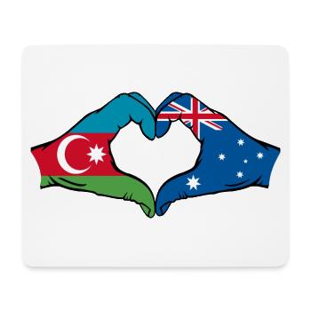 Azerbaïdjan Australie Drapeau Coeur Forme - Tapis de souris (format paysage) - blanc - Devant