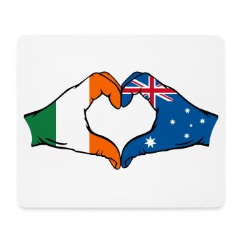 Ireland Australia Flag Heart Shape - Mouse Pad (horizontal) - white - Front