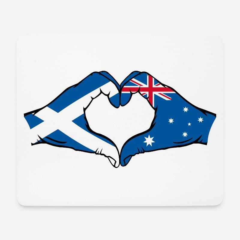 Scotland Australia Flag Heart Shape - Mouse Pad (horizontal) - white