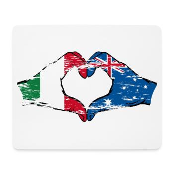 Italie Australie drapeau coeur forme utilisé - Tapis de souris (format paysage) - blanc - Devant