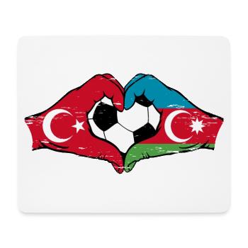 Türkei Aserbaidschan Fußball Flagge Hände Herz - Mousepad (Querformat) - Weiß - Vorne
