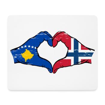 Kosovo Norwegen Flagge Hände Herzform used - Mousepad (Querformat) - Weiß - Vorne