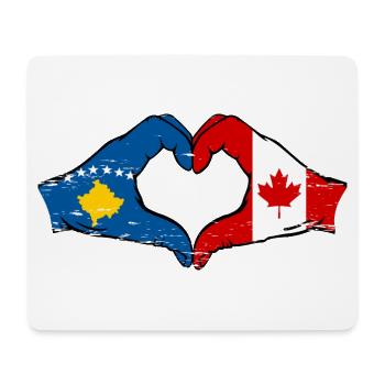 Kosovo Canada flag hands heart shape used - Mouse Pad (horizontal) - white - Front