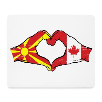 Macédoine, Canada, drapeau, mains, forme de coeur utilisé - Tapis de souris (format paysage) - blanc - Devant