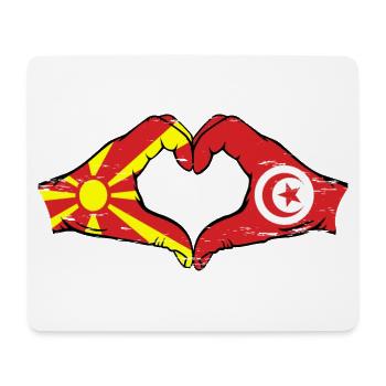 Macédoine Tunisie drapeau mains forme de coeur utilisé - Tapis de souris (format paysage) - blanc - Devant