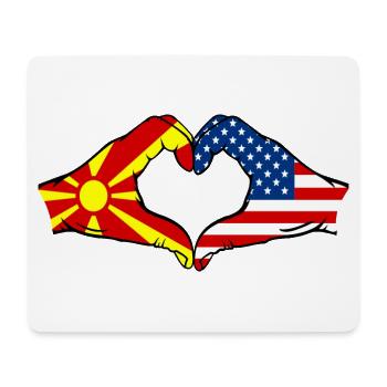 Mazedonien USA Flagge Hände Herzform - Mousepad (Querformat) - Weiß - Vorne