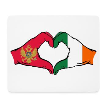 Montenegro Irland Flagge Hände Herzform - Mousepad (Querformat) - Weiß - Vorne