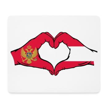 Montenegro Österreich Flagge Hände Herzform - Mousepad (Querformat) - Weiß - Vorne