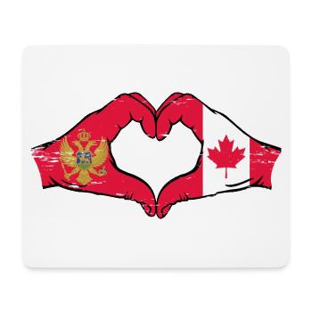 Monténégro Canada drapeau mains forme coeur utilisé - Tapis de souris (format paysage) - blanc - Devant