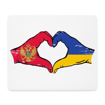 Montenegro Ukraine Flag Hands Heart Shape Used - Mouse Pad (horizontal) - white - Front