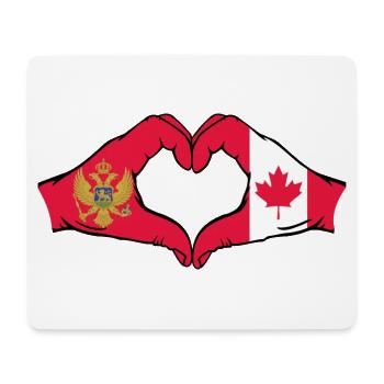 Monténégro Canada Drapeau Mains Forme Coeur - Tapis de souris (format paysage) - blanc - Devant