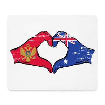 Monténégro Australie drapeau mains forme de coeur utilisé - Tapis de souris (format paysage) - blanc - Devant