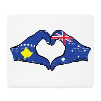 Kosovo Australie drapeau mains forme de coeur utilisé - Tapis de souris (format paysage) - blanc - Devant