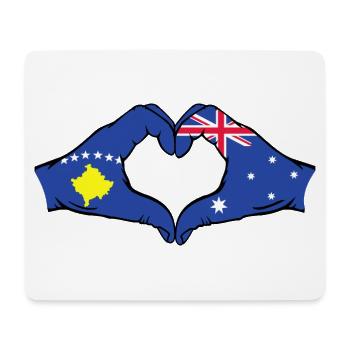 Kosovo Australien Flagge Hände Herzform - Mousepad (Querformat) - Weiß - Vorne