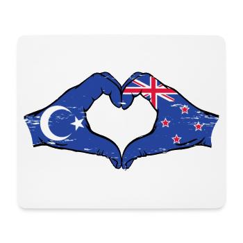 Drapeau ouïghour Nouvelle-Zélande mains forme de coeur utilisé - Tapis de souris (format paysage) - blanc - Devant