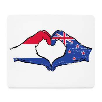 Hollande Nouvelle-Zélande drapeau mains forme de coeur utilisé - Tapis de souris (format paysage) - blanc - Devant