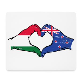Hongrie Nouvelle-Zélande drapeau mains coeur utilisé - Tapis de souris (format paysage) - blanc - Devant