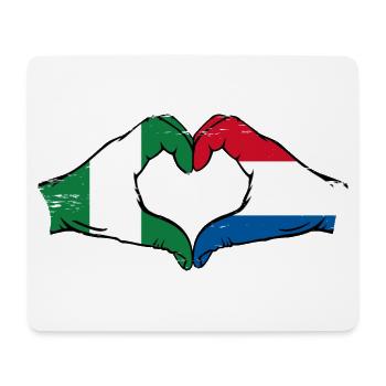 Nigeria Hollande drapeau mains forme de coeur utilisé - Tapis de souris (format paysage) - blanc - Devant