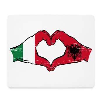Italien Albanien Flagge Hände Herzform used - Mousepad (Querformat) - Weiß - Vorne