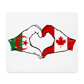 Algeria Canada Flag Hands Heart Shape Used - Mouse Pad (horizontal) - white - Front