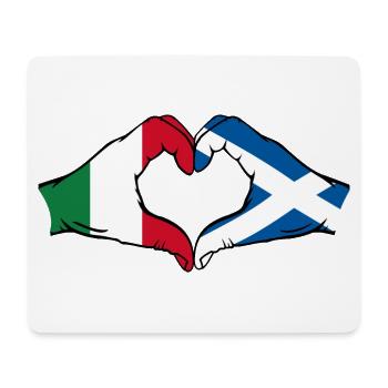 Italy Scotland Hands Heart Shape - Mouse Pad (horizontal) - white - Front