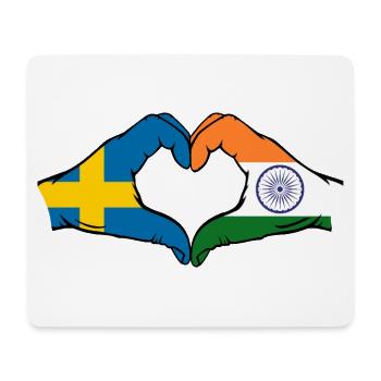 Sweden India hands heart shape - Mouse Pad (horizontal) - white - Front