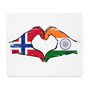 Norway India hands heart shape used - Mouse Pad (horizontal) - white - Front