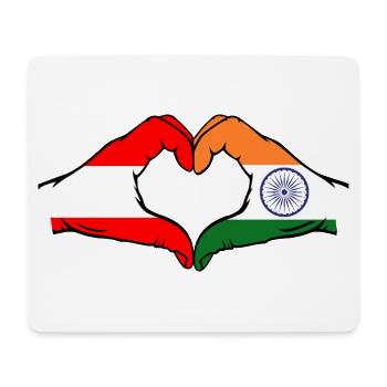 Austria India hands heart shape - Mouse Pad (horizontal) - white - Front