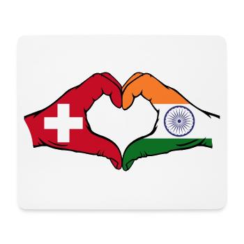 Switzerland India hands heart shape - Mouse Pad (horizontal) - white - Front