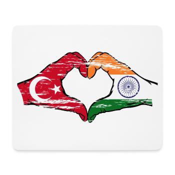 Turquie Inde Mains Forme Coeur Utilisé - Tapis de souris (format paysage) - blanc - Devant