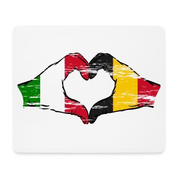 Italy Belgium hands heart shape used - Mouse Pad (horizontal) - white - Front