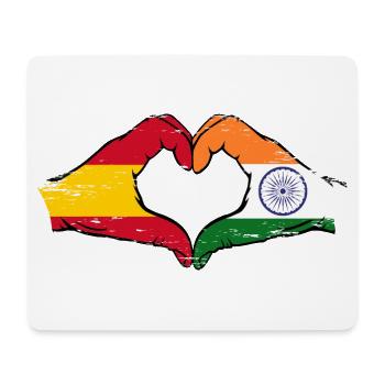 Spain India hands heart shape used - Mouse Pad (horizontal) - white - Front