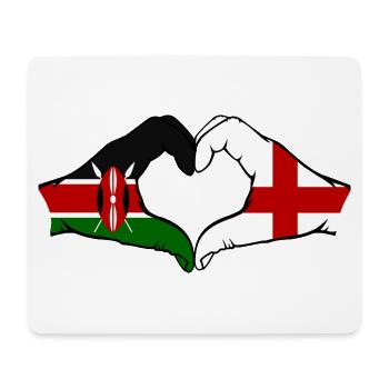 Kenia England Hände Herzform - Mousepad (Querformat) - Weiß - Vorne