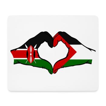 Kenya Palestine mains en forme de coeur - Tapis de souris (format paysage) - blanc - Devant