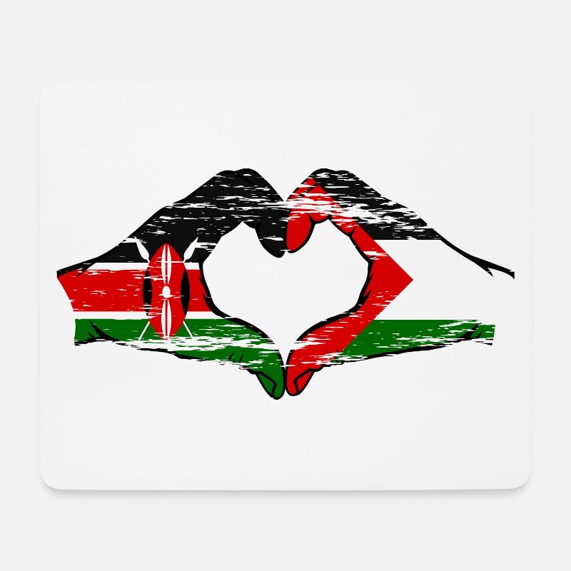 Kenia Palästina Hände Herzform used - Mousepad (Querformat) - Weiß