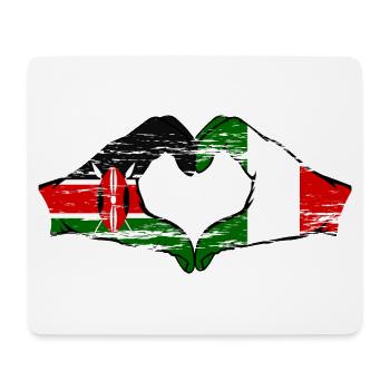 Kenya Italy hands heart shape used - Mouse Pad (horizontal) - white - Front