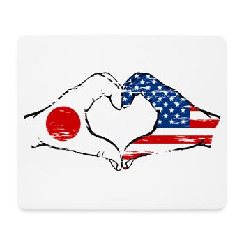 Japon USA mains forme de coeur utilisé - Tapis de souris (format paysage) - blanc - Devant