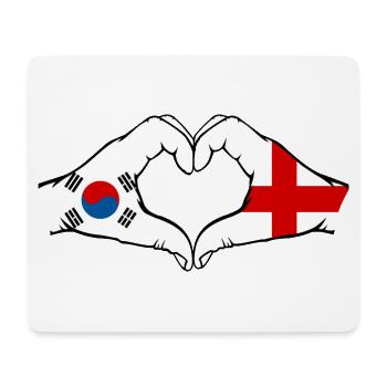 South Korea England Hands Heart Shape - Mouse Pad (horizontal) - white - Front