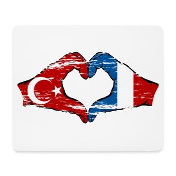 Turkey France Hands Heart Shape Used - Mouse Pad (horizontal) - white - Front