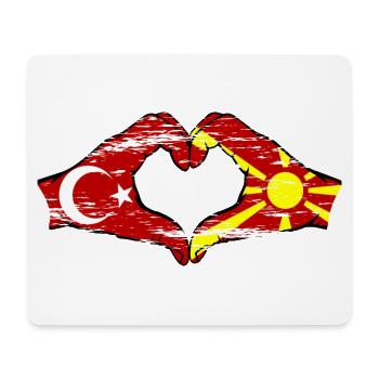 Türkei Makedonien Hände Herzform used - Mousepad (Querformat) - Weiß - Vorne