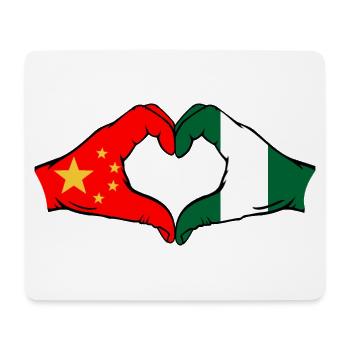 Chine Nigeria drapeau coeur forme - Tapis de souris (format paysage) - blanc - Devant