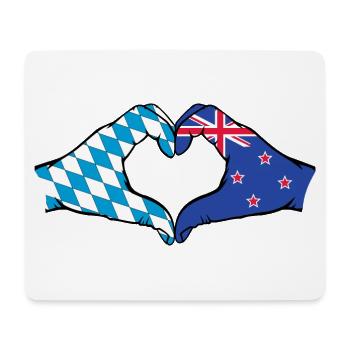 Bayern Neuseeland Flagge Hände Herzform - Mousepad (Querformat) - Weiß - Vorne