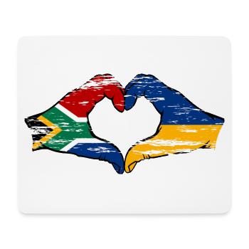 Südafrika Ukraine Flagge Hände Herzform used - Mousepad (Querformat) - Weiß - Vorne