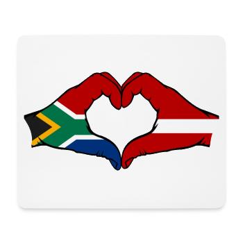 Afrique du Sud Lettonie Drapeau Mains Coeur Forme - Tapis de souris (format paysage) - blanc - Devant