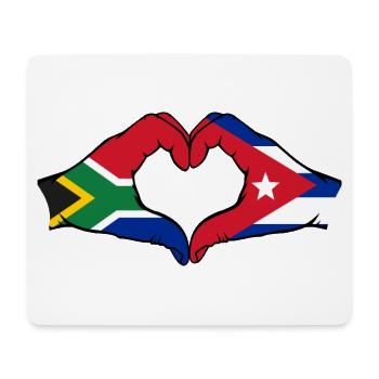 South Africa Cuba Flag Hands Heart Shape - Mouse Pad (horizontal) - white - Front
