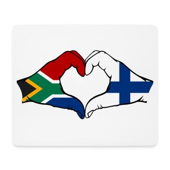Afrique du Sud Finlande Drapeau Mains Coeur Forme - Tapis de souris (format paysage) - blanc - Devant