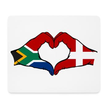 Südafrika Dänemark Flagge Hände Herzform - Mousepad (Querformat) - Weiß - Vorne