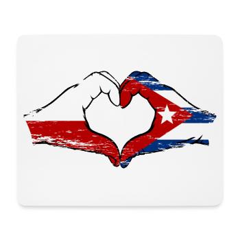 Polen Kuba Flagge Hände Herzform used - Mousepad (Querformat) - Weiß - Vorne