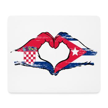 Kroatien Kuba Flagge Hände Herzform used - Mousepad (Querformat) - Weiß - Vorne